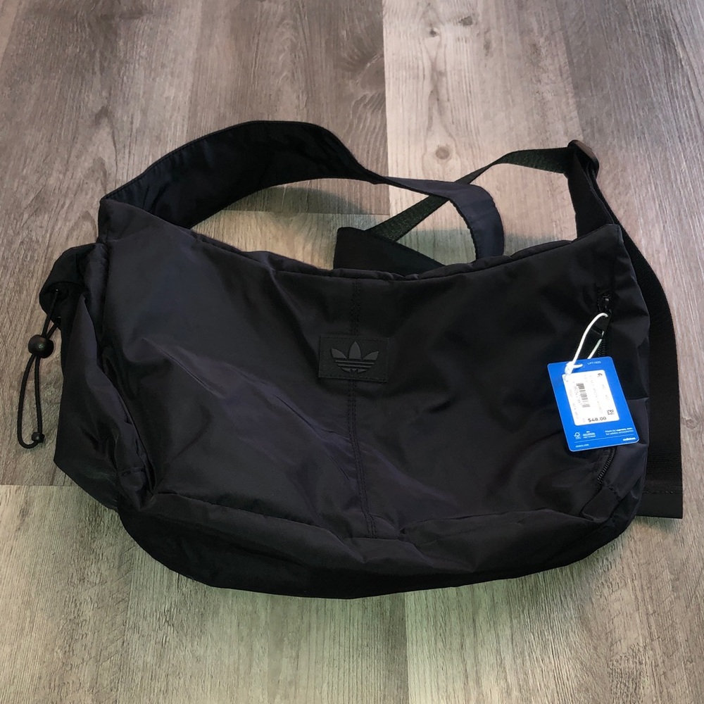 Adidas Originals 100% Polyester Crescent Crossbody Color Black NWT